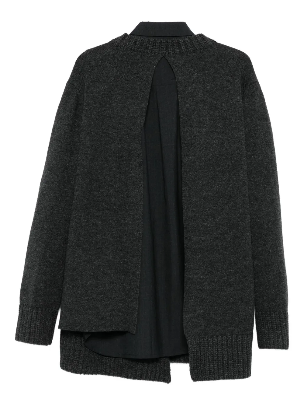 Sacai layered classic-collar mini dress - Grijs