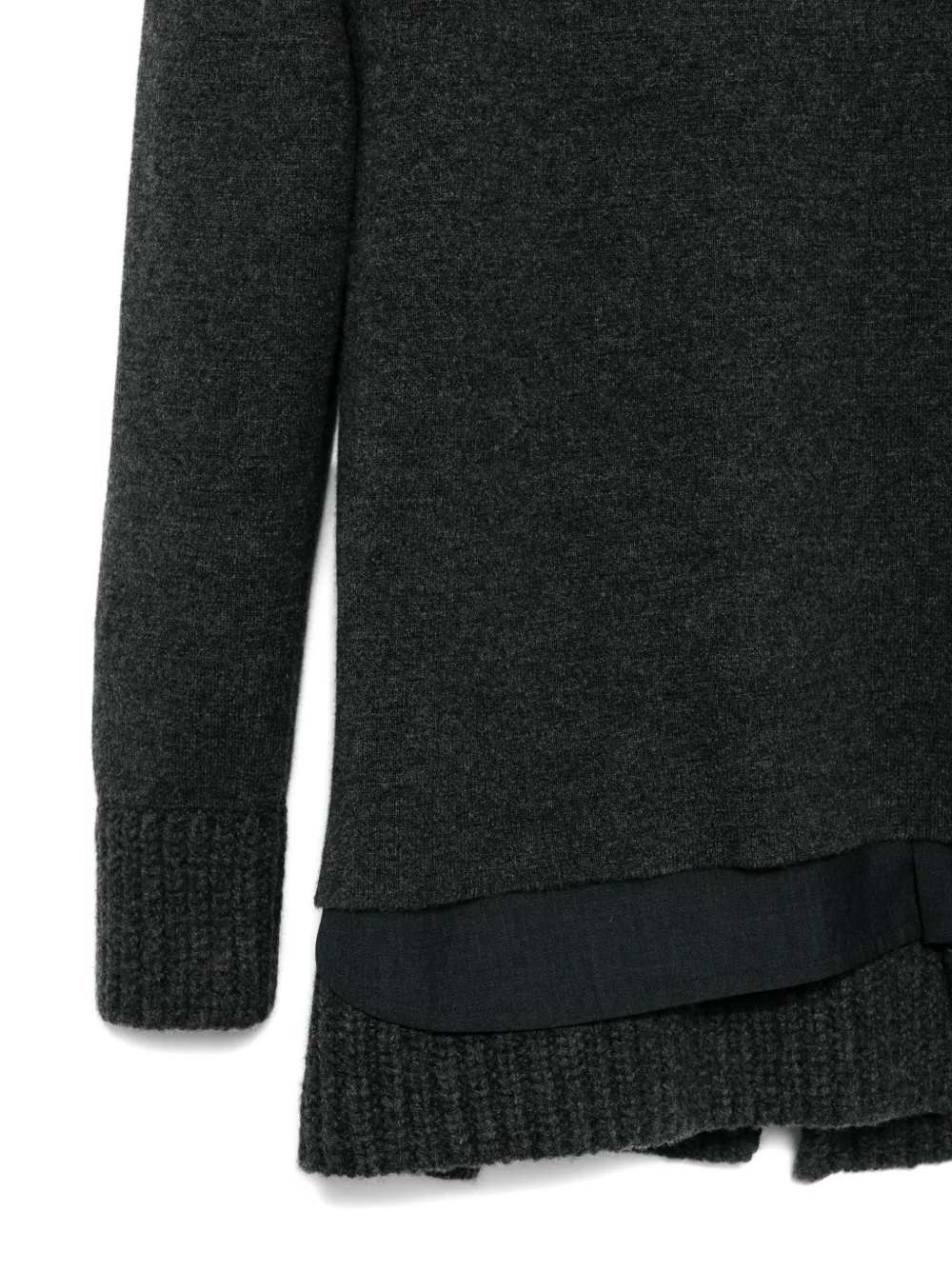 Sacai Layered Classic-collar Mini Dress In Gray
