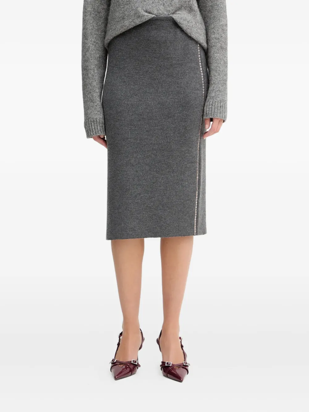 SIMONA CORSELLINI falda midi con detalles | gris | Image 1