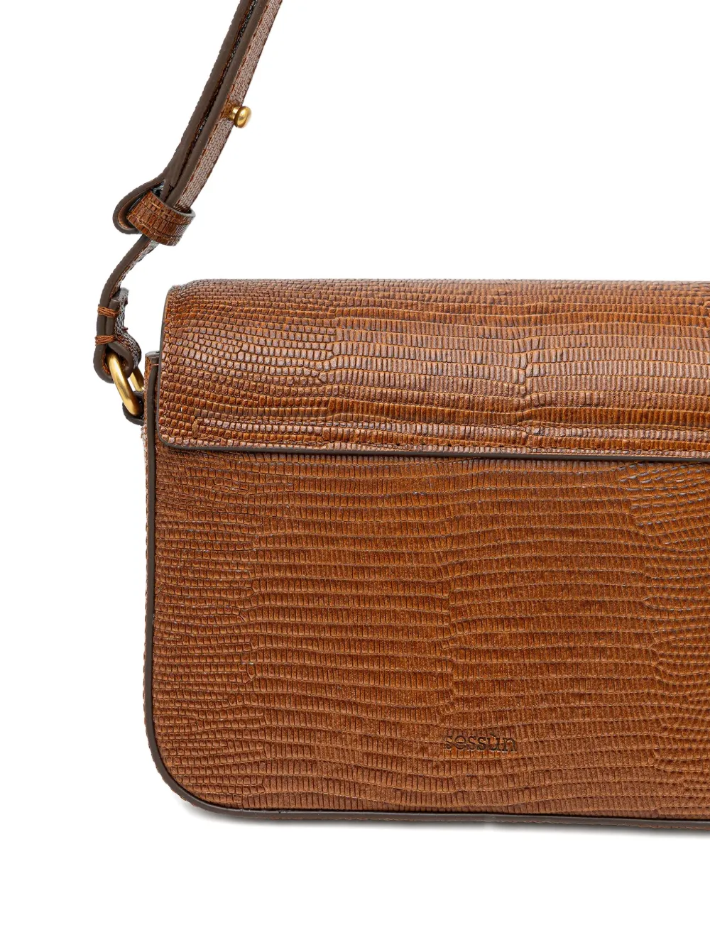 Sessun Leather Cross Body Bag In Brown