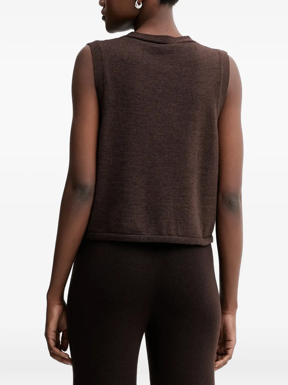 Sessun V-neck Knitted Top In Brown
