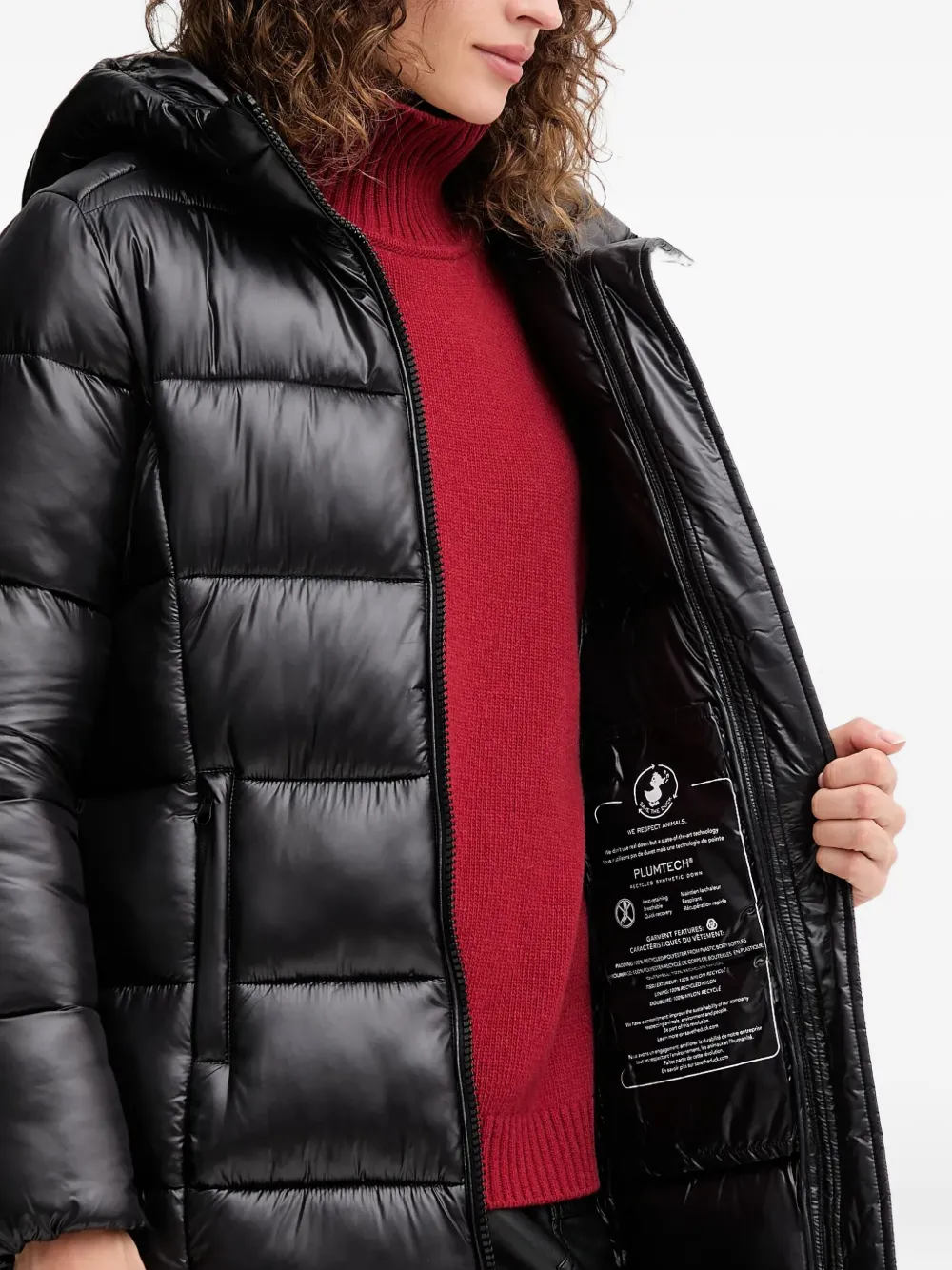 Save The Duck Hooded Padded Jacket In Black