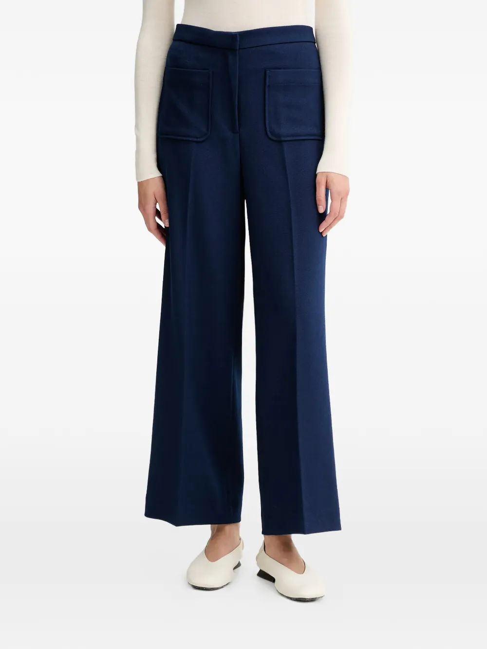Sessun Cropped Flared Trousers In Blue