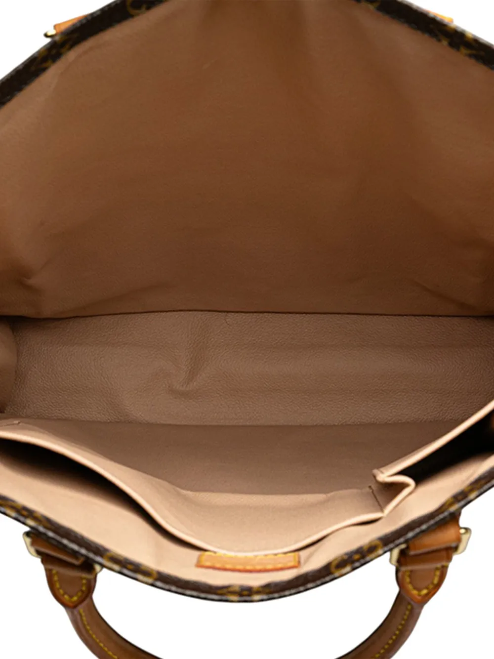 Pre-owned Louis Vuitton 2005 Monogram Sac Plat Tote Bag In Brown