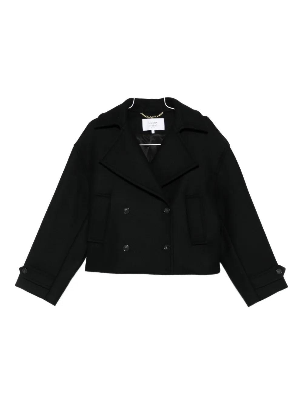 Maison Kitsuné cropped peacoat | Black | Image 1