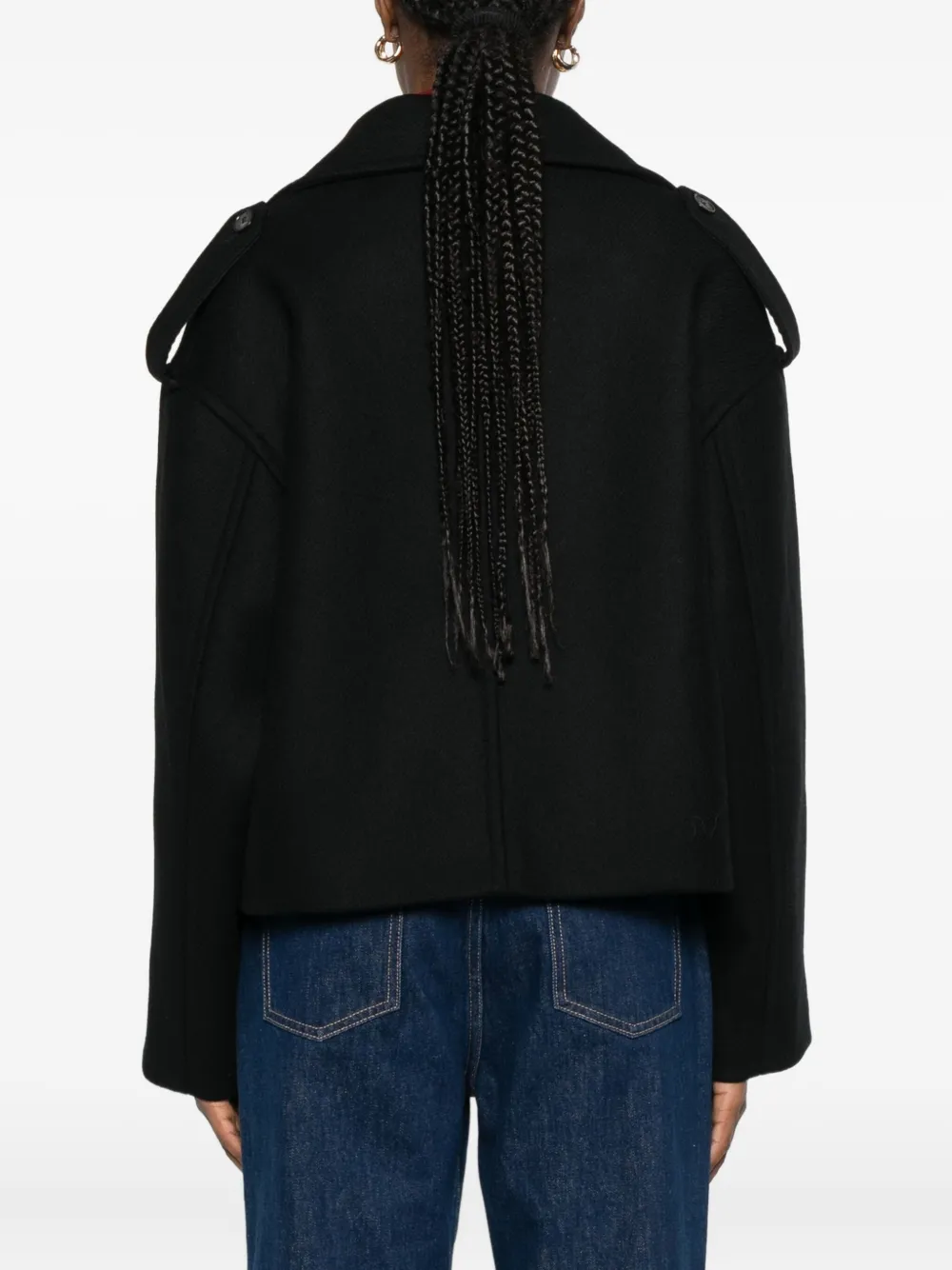 Maison Kitsuné クロップド ピーコート | ブラック | FARFETCH JP