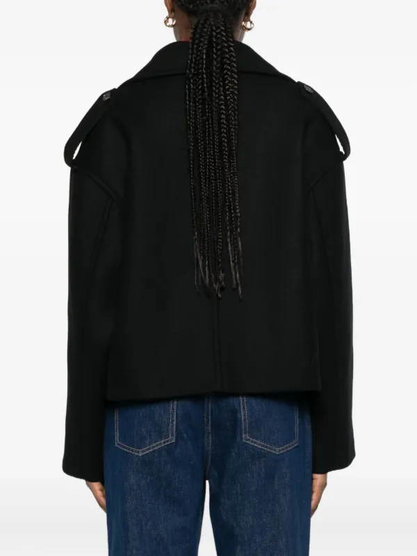 Maison Kitsuné クロップド ピーコート | ブラック | FARFETCH JP