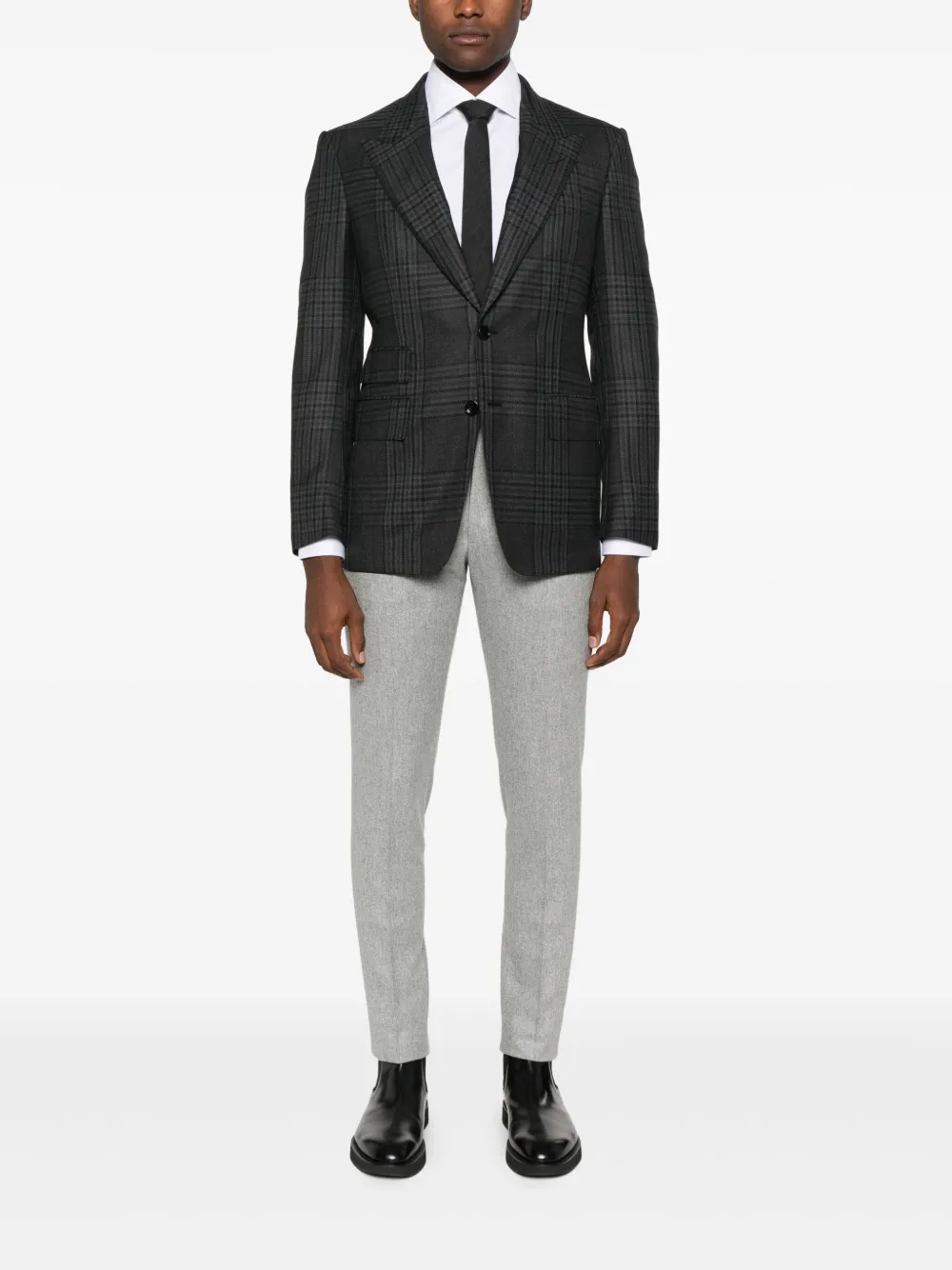Tagliatore Wollen pantalon met gemêleerd effect - Grijs