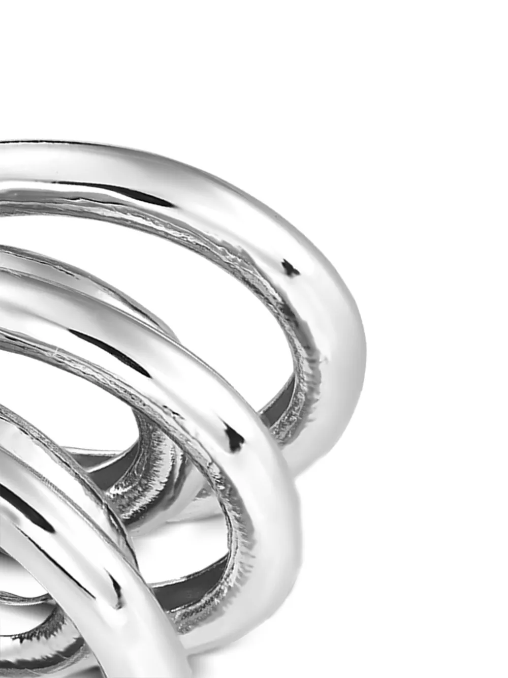  Obsidian Pendiente Earcuff Con Banda Quíntuple - Plateado 