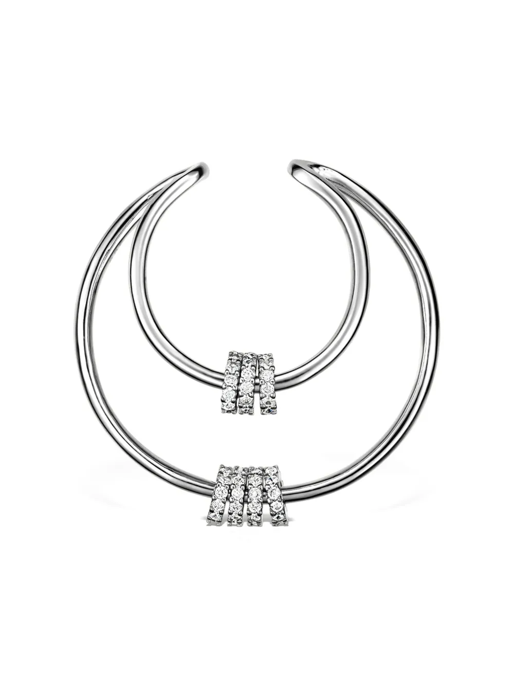 OBSIDIAN two-band ear cuff | Silver | Image 1