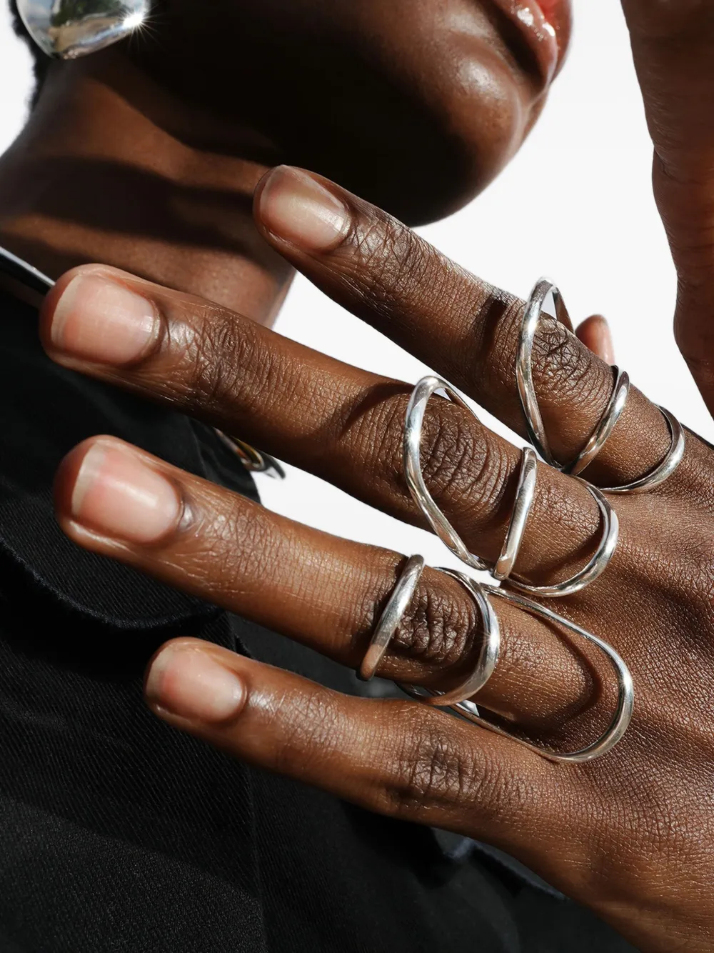 OBSIDIAN polish-finish ring - Zilver