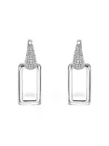 OBSIDIAN rectangle drop earrings - Silver