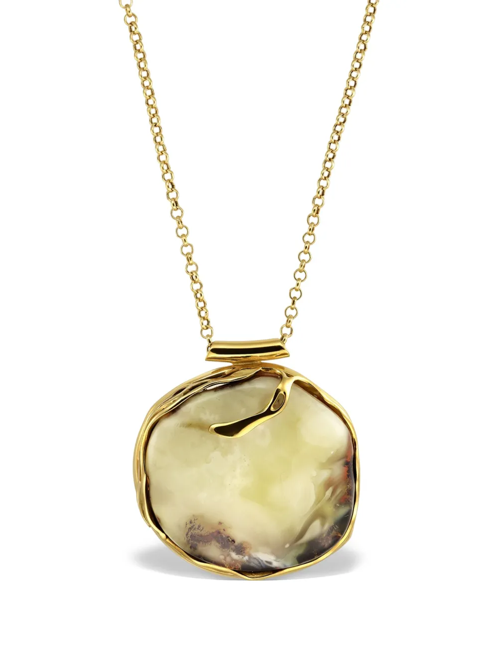 OBSIDIAN collar con dije de gema | dorado | Image 1