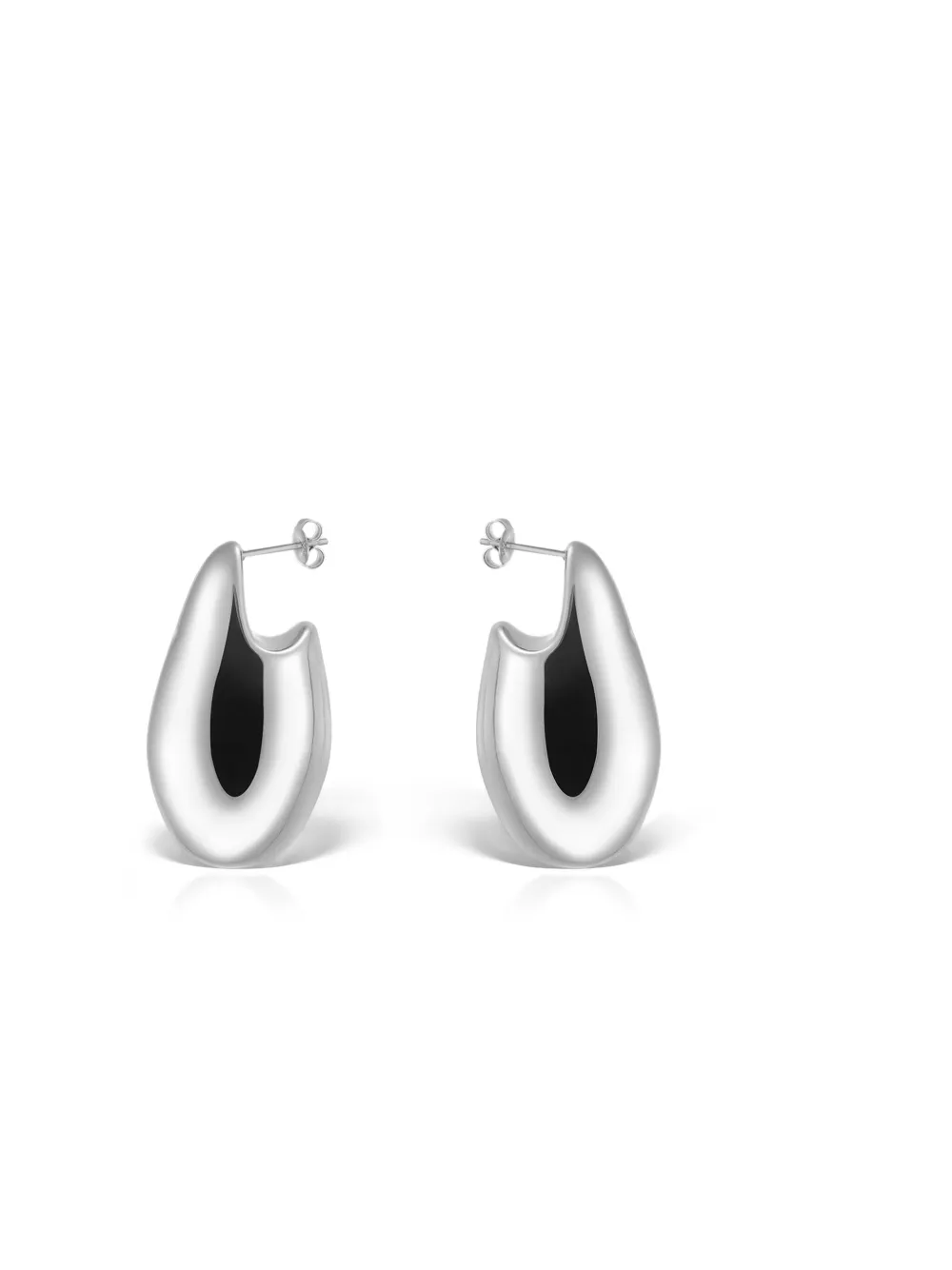 OBSIDIAN teardrop earrings | Silver | Image 1