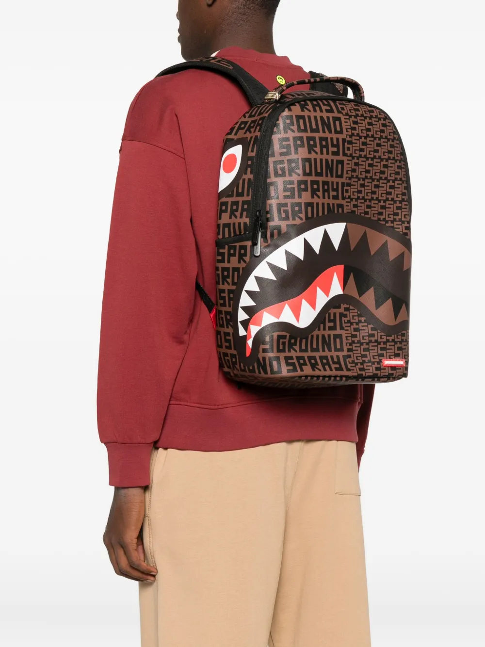 Sprayground Kid Shark-graphic Backpack In Brown
