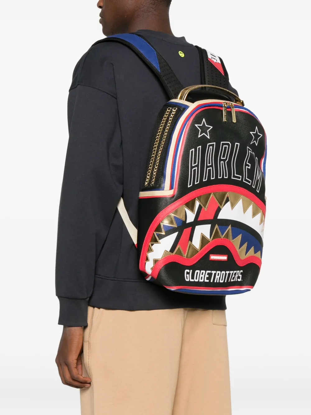 Sprayground Kid Harlem Globetrotters Backpack In Black