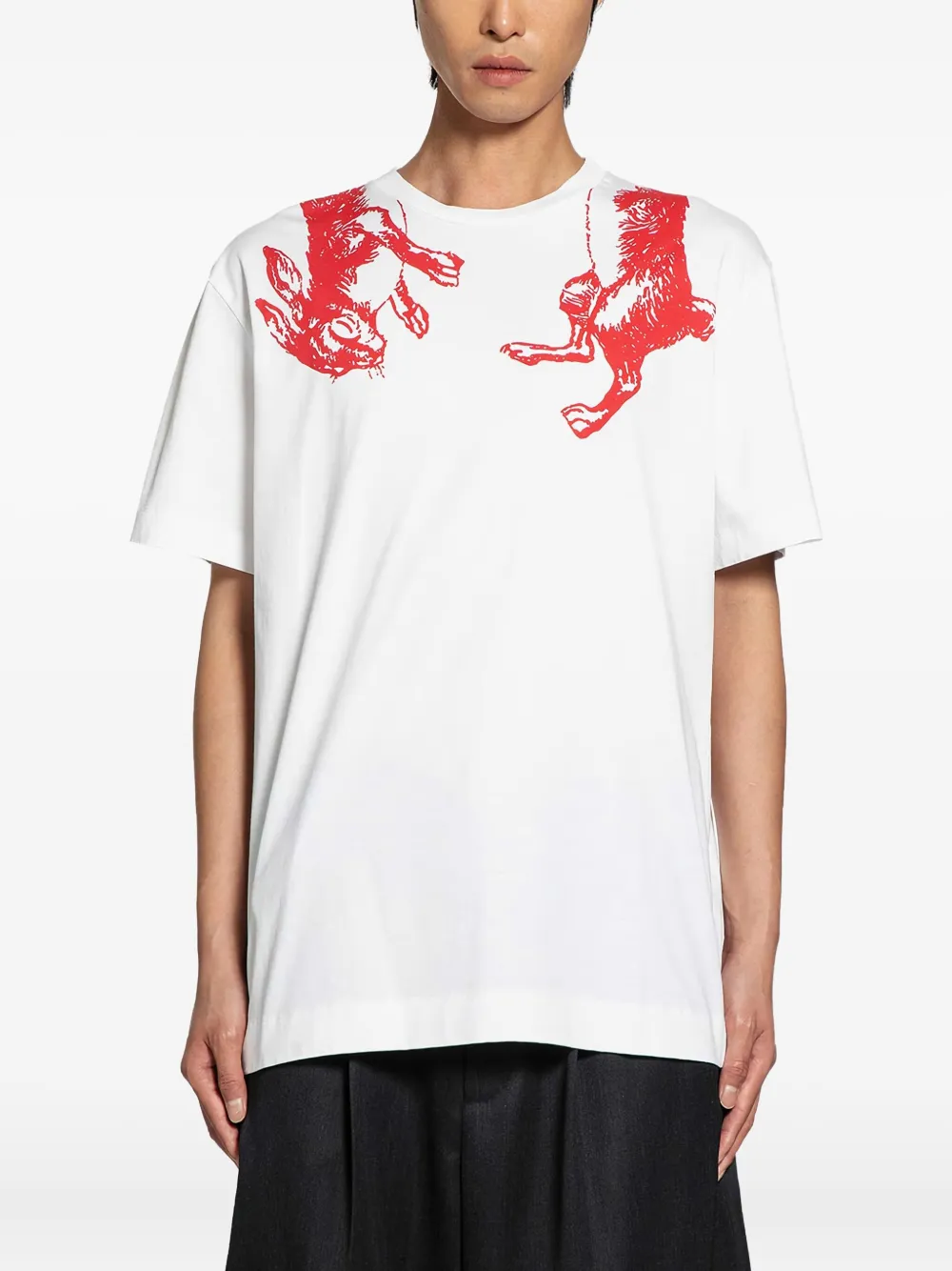 Simone Rocha camiseta con estampado de liebre | blanco | Image 1