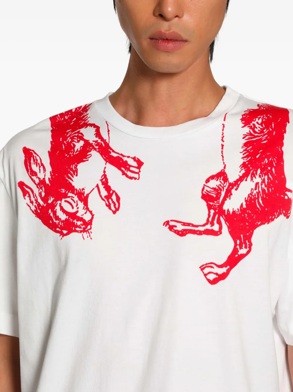 Simone Rocha T-shirt met hazenprint Wit