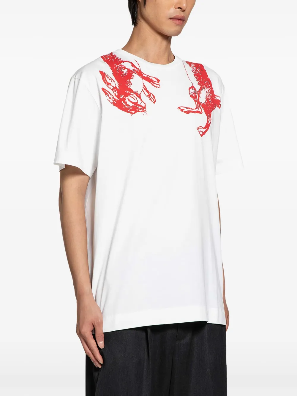 Simone Rocha T-shirt met hazenprint Wit