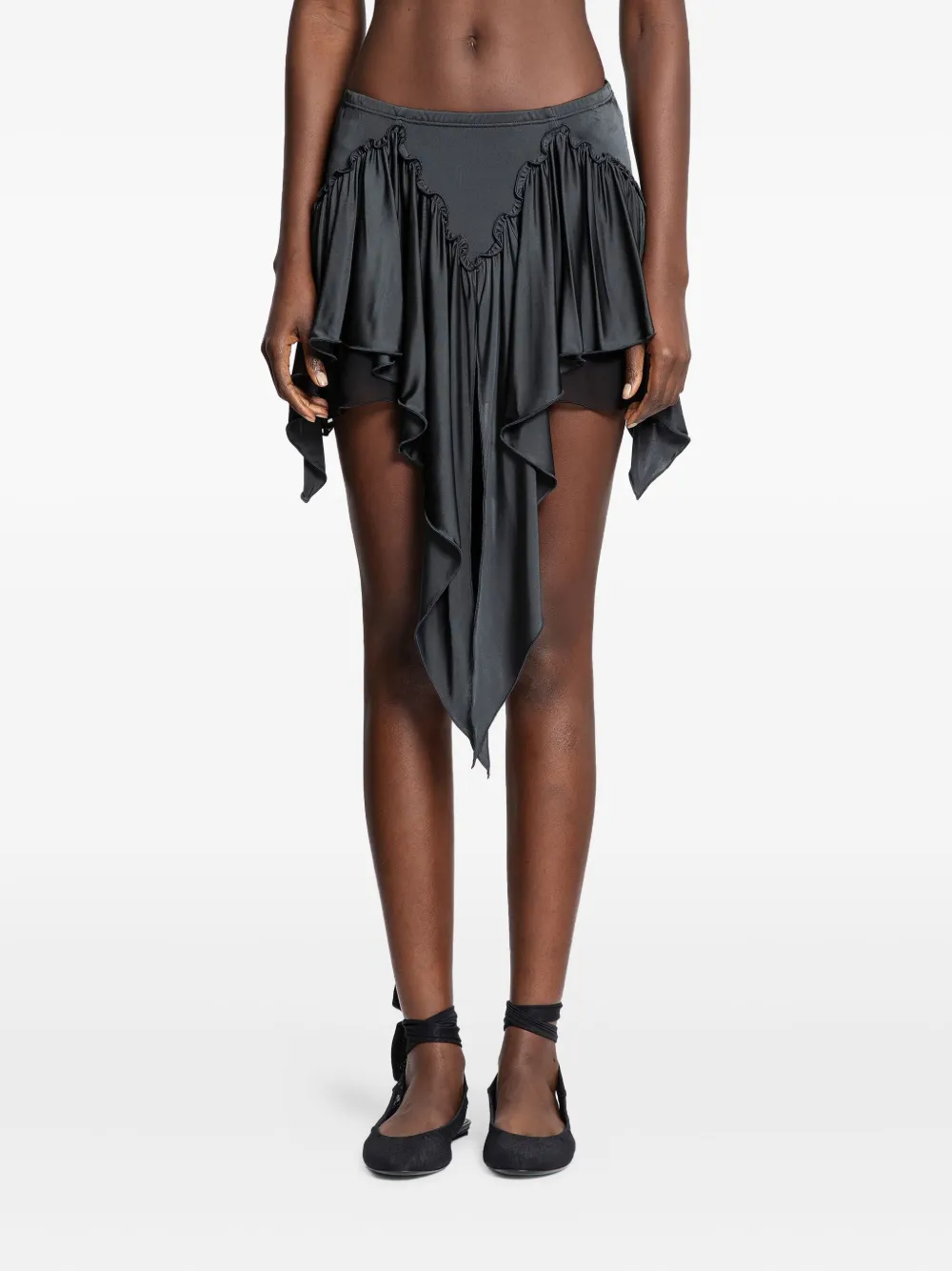 The Attico Mini-rok met ruches - Grijs