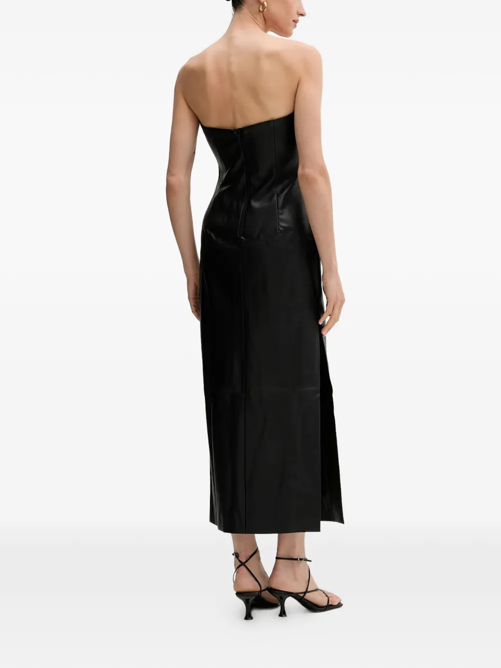 Cut-Out Strapless Midi Dress