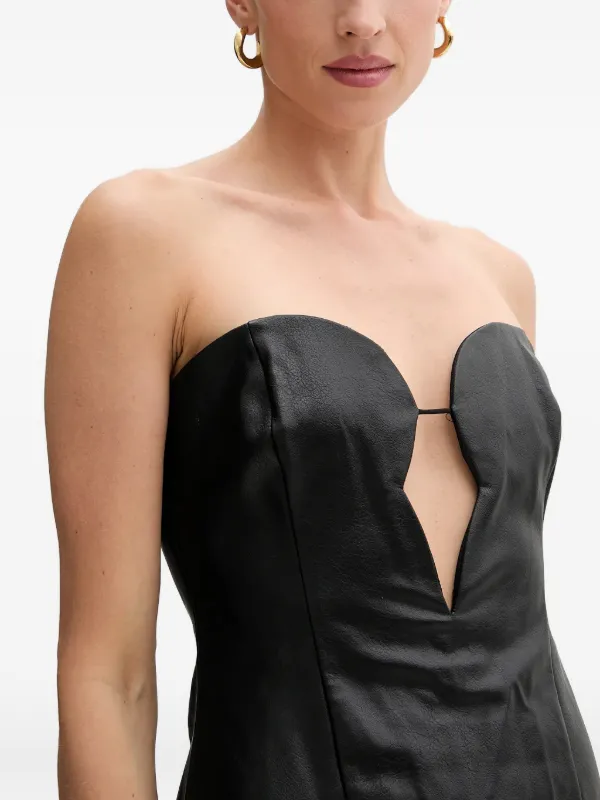 Bardot cut-out Strapless Midi Dress | Black | FARFETCH