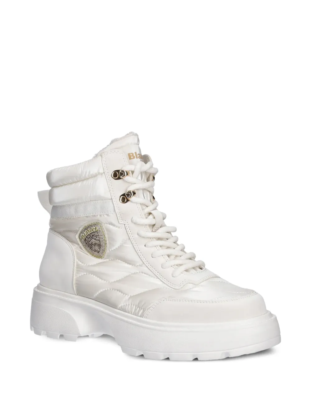 Blauer Gewatteerde veterlaarzen Wit