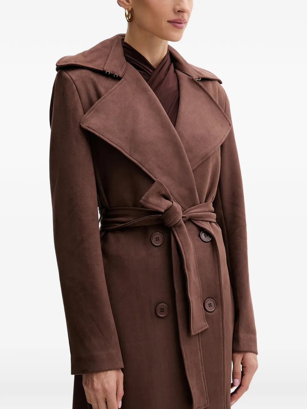 Bardot double-breasted belted coat - Marron Bardot double-breasted belted coat - Marron