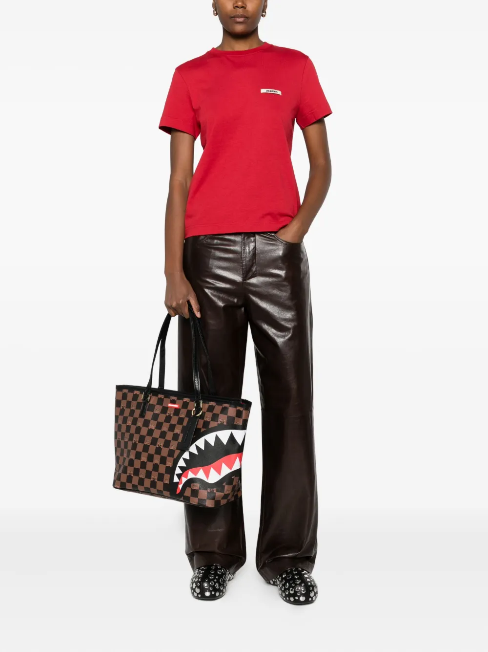 Sprayground Kid Sharks In Paris Tote Bag In Brown