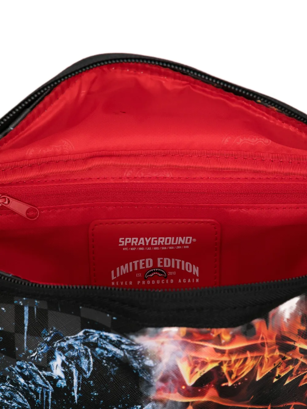 Sprayground Kid Checkered Graphic-print Belt Bag In Black