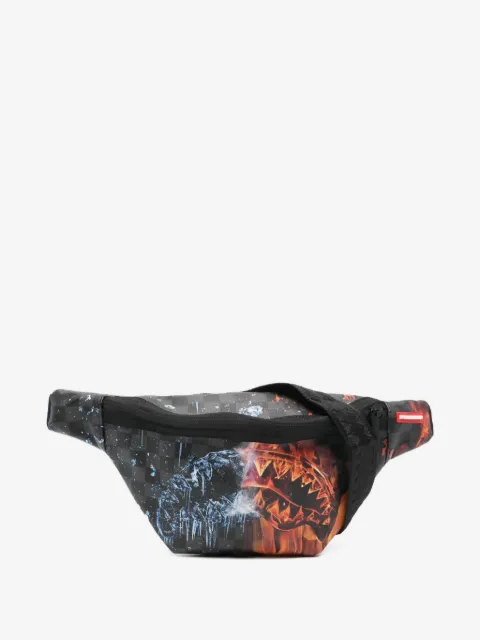 sprayground kid checkered graphic-print belt bag