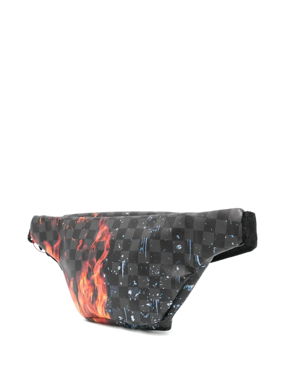 Sprayground kid checkered graphic-print belt bag - Zwart