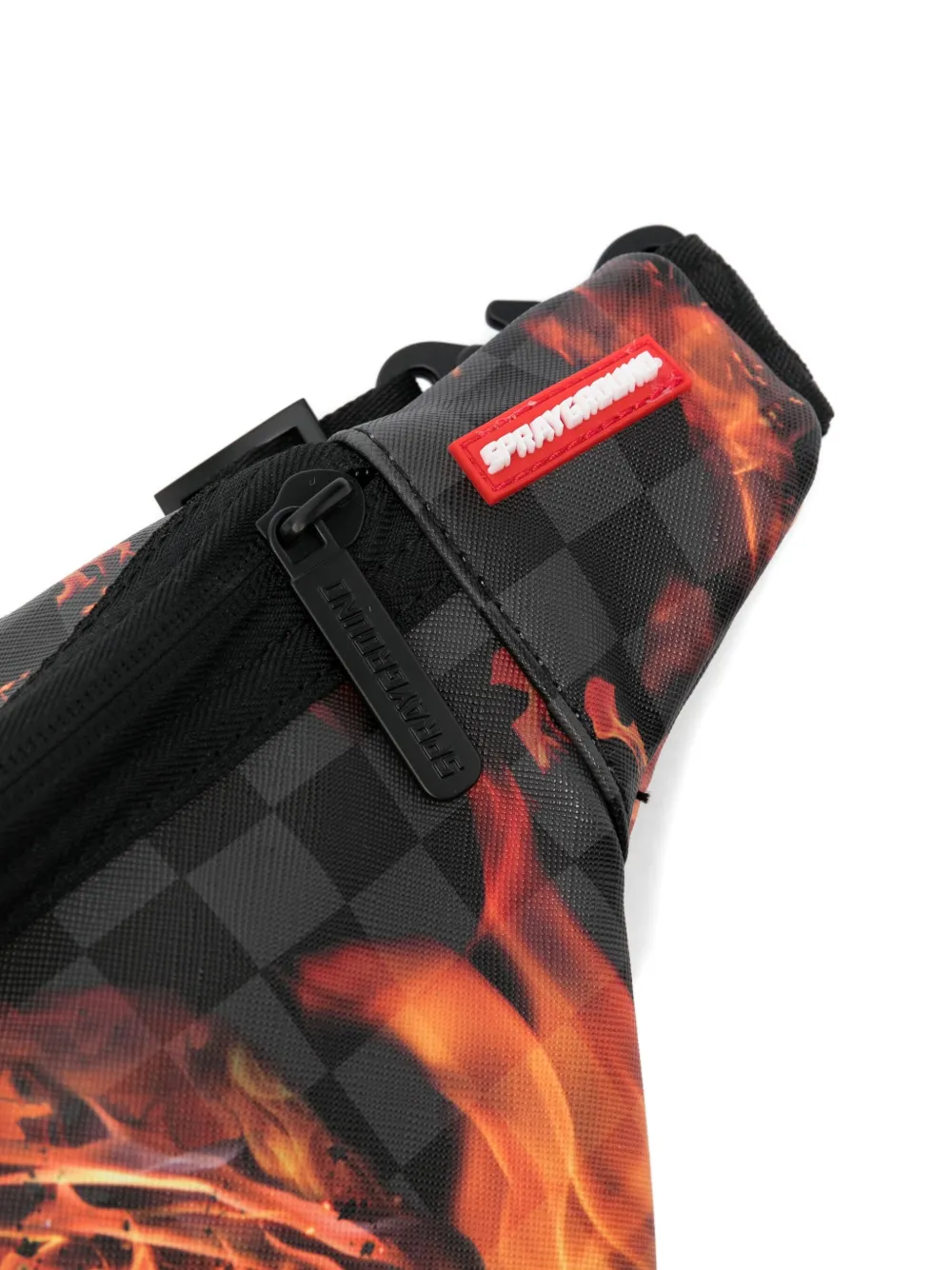 Sprayground Kid Checkered Graphic-print Belt Bag In Black