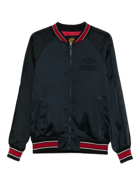 Superdry chamarra bomber con ribete de canalé