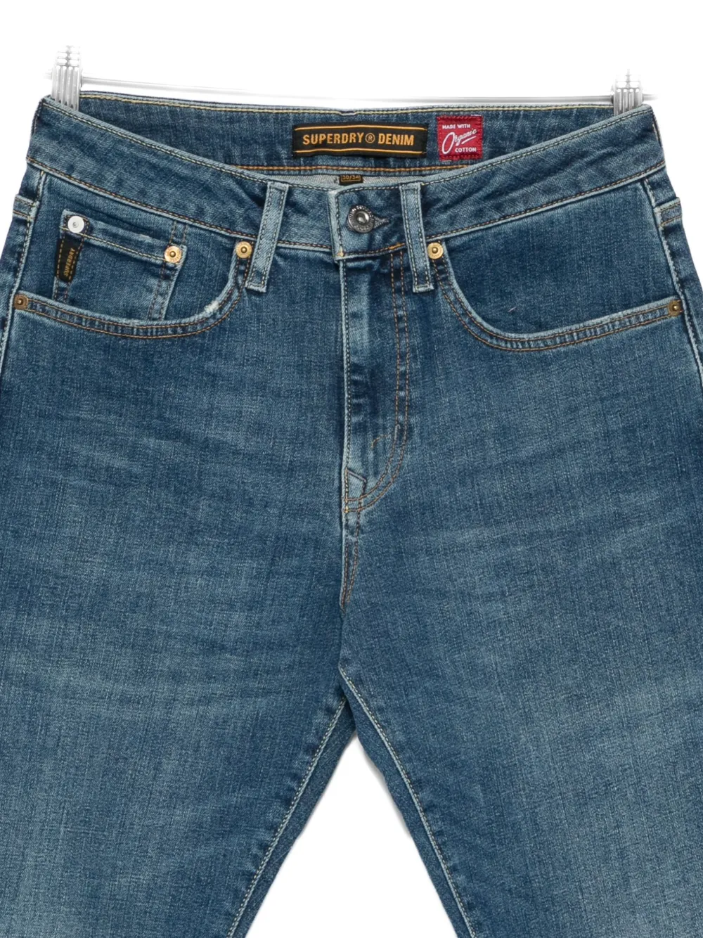Superdry Logo-patch Jeans In Blue