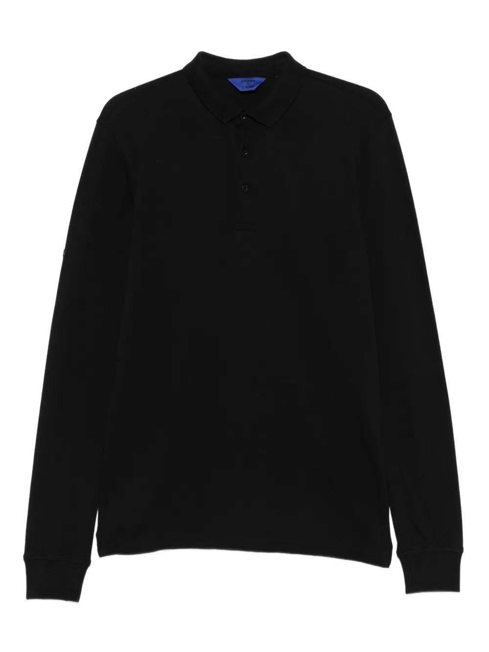 Superdry long-sleeve polo shirt | Black | Image 1
