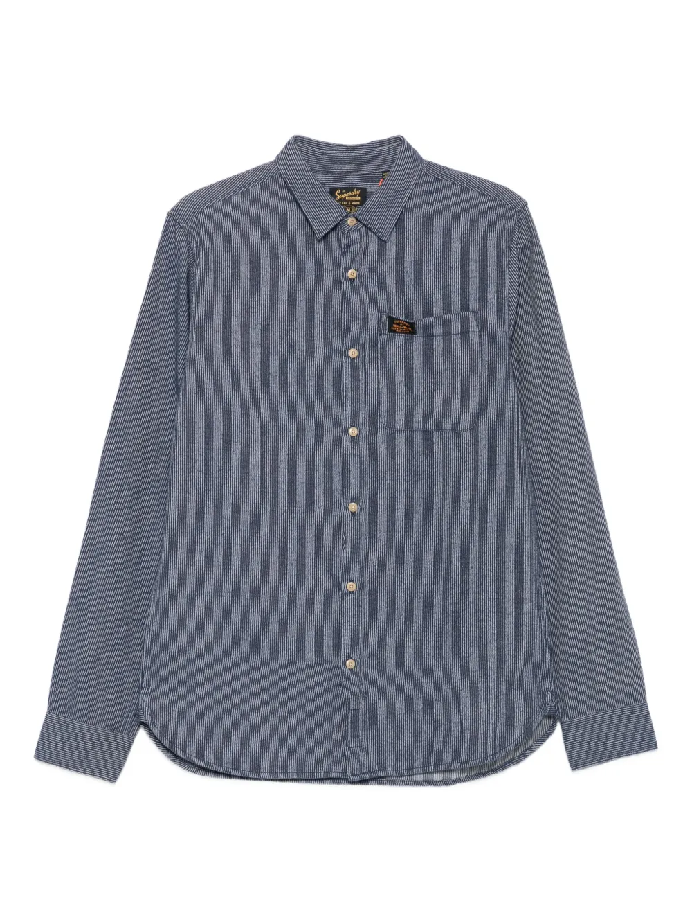Superdry pinstripe chest-pocket shirt | Blue | Image 1