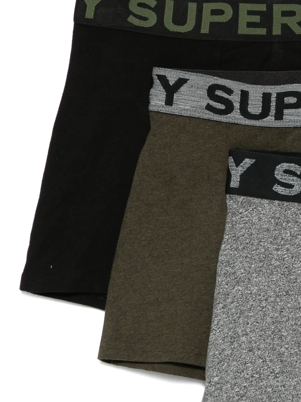 Superdry Logo-waistband Briefs (pack Of Three) In Black