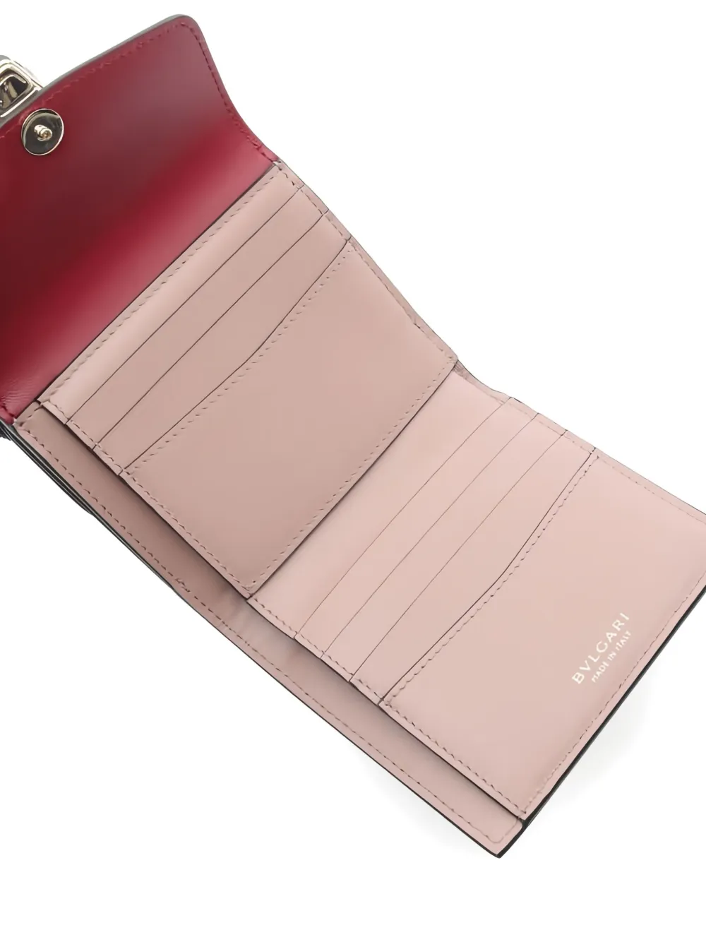 Pre-owned Bvlgari 2010s Forever Serpenti Trifold Wallet In Red