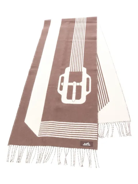 Hermès Pre-Owned buckle striped cashmere scarf