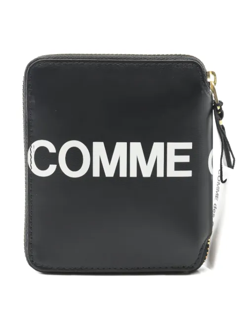Comme Des Garçons 2020s logo leather round zip wallet