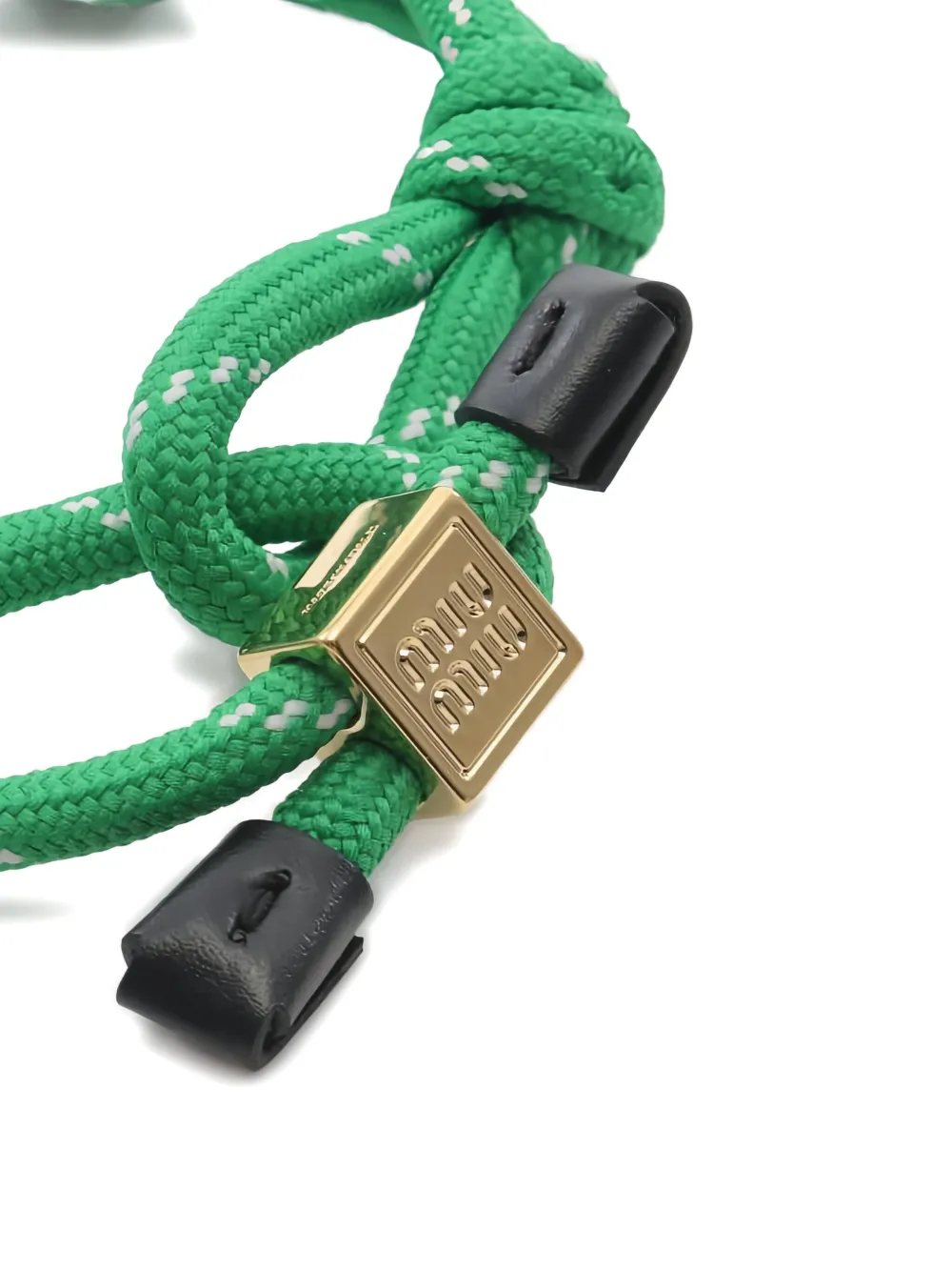 Pre-owned Miu Miu Logo-charm Bracelet In Green