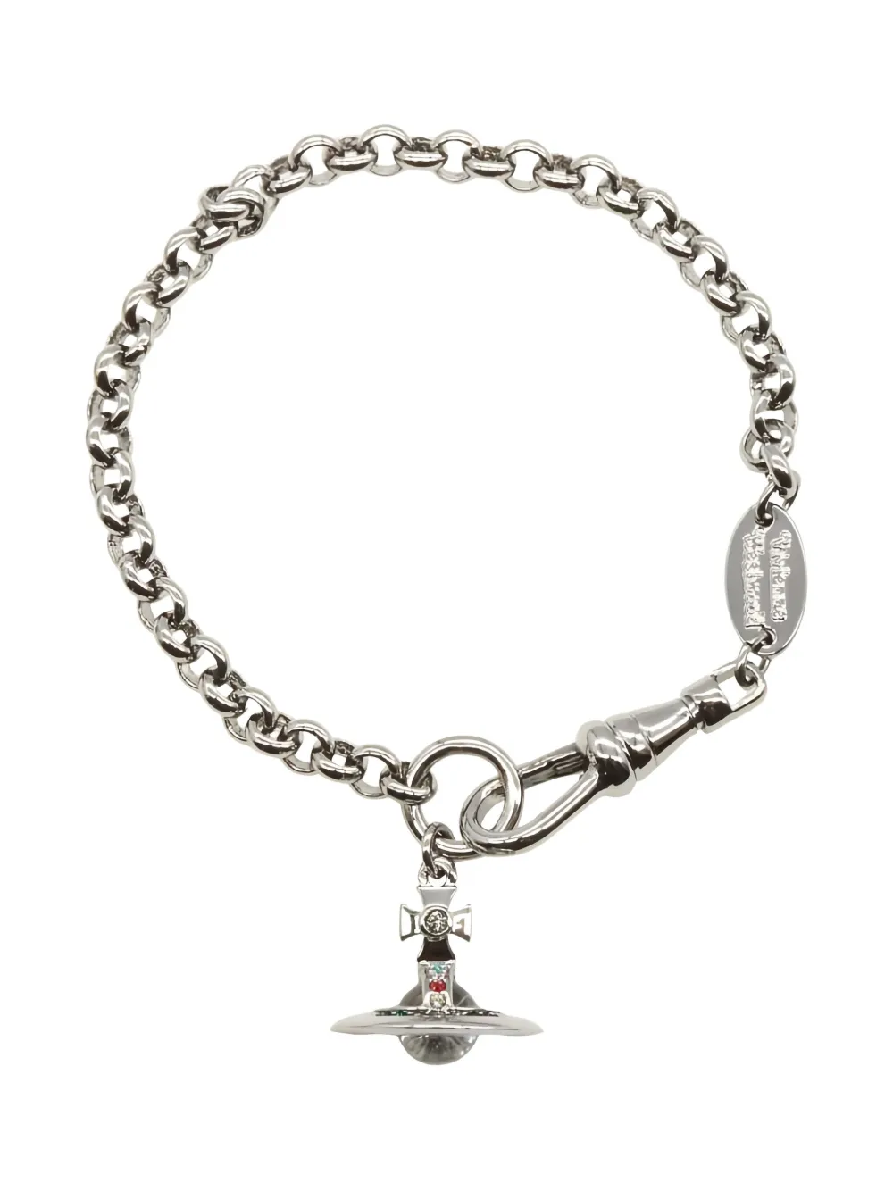 Pre-owned Vivienne Westwood Orb-charm Chain Bracelet In Silver
