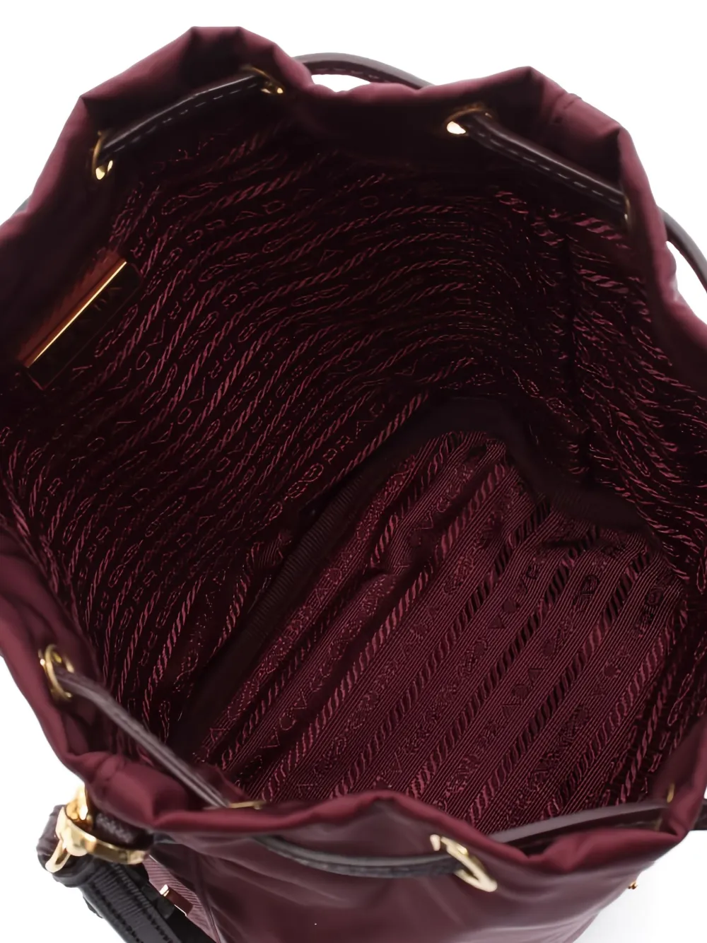 Pre-owned Prada Re-nylon Triangle-logo Pouch In Red