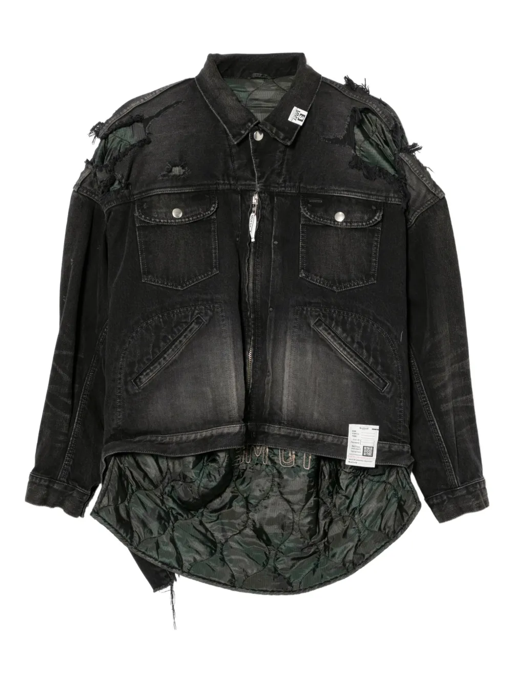 Maison MIHARA YASUHIRO distressed denim jacket | Black | Image 1