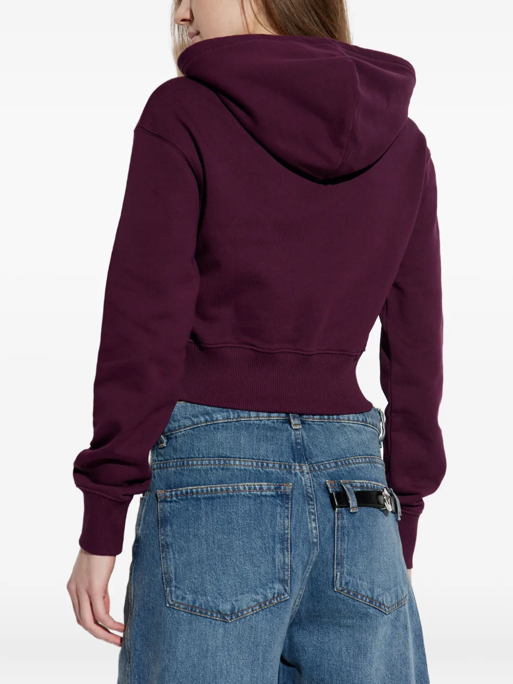 Versace Jeans Couture Logo-patch Hoodie In Purple