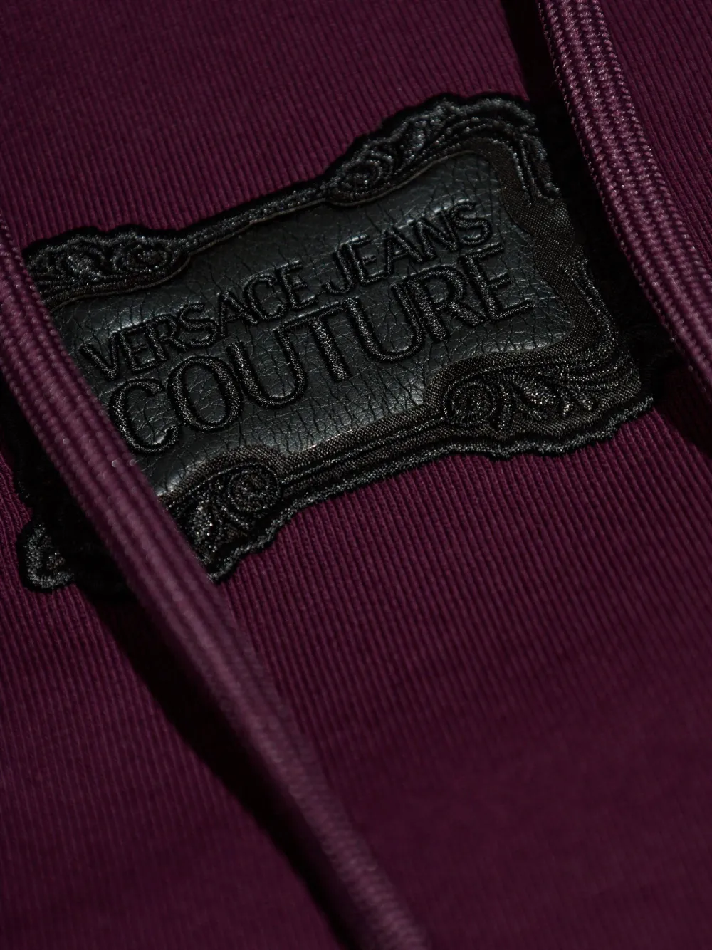Versace Jeans Couture Logo-patch Hoodie In Purple