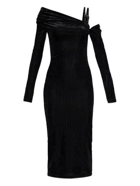 Versace Jeans Couture off-shoulder buckle midi dress