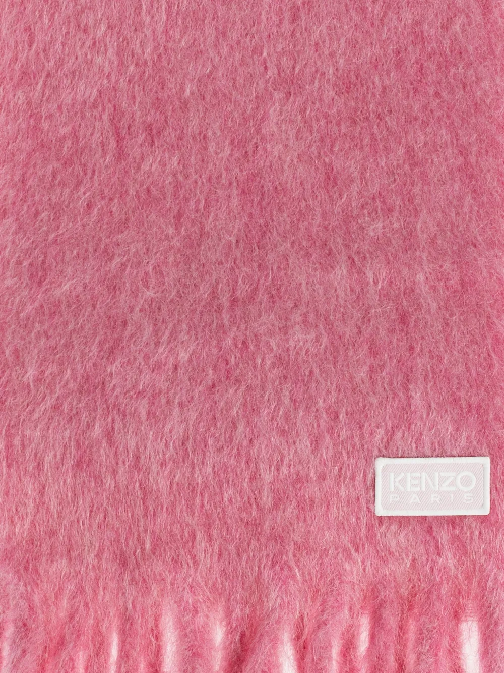 Kenzo logo-patch fringed scarf | Men | Image 2