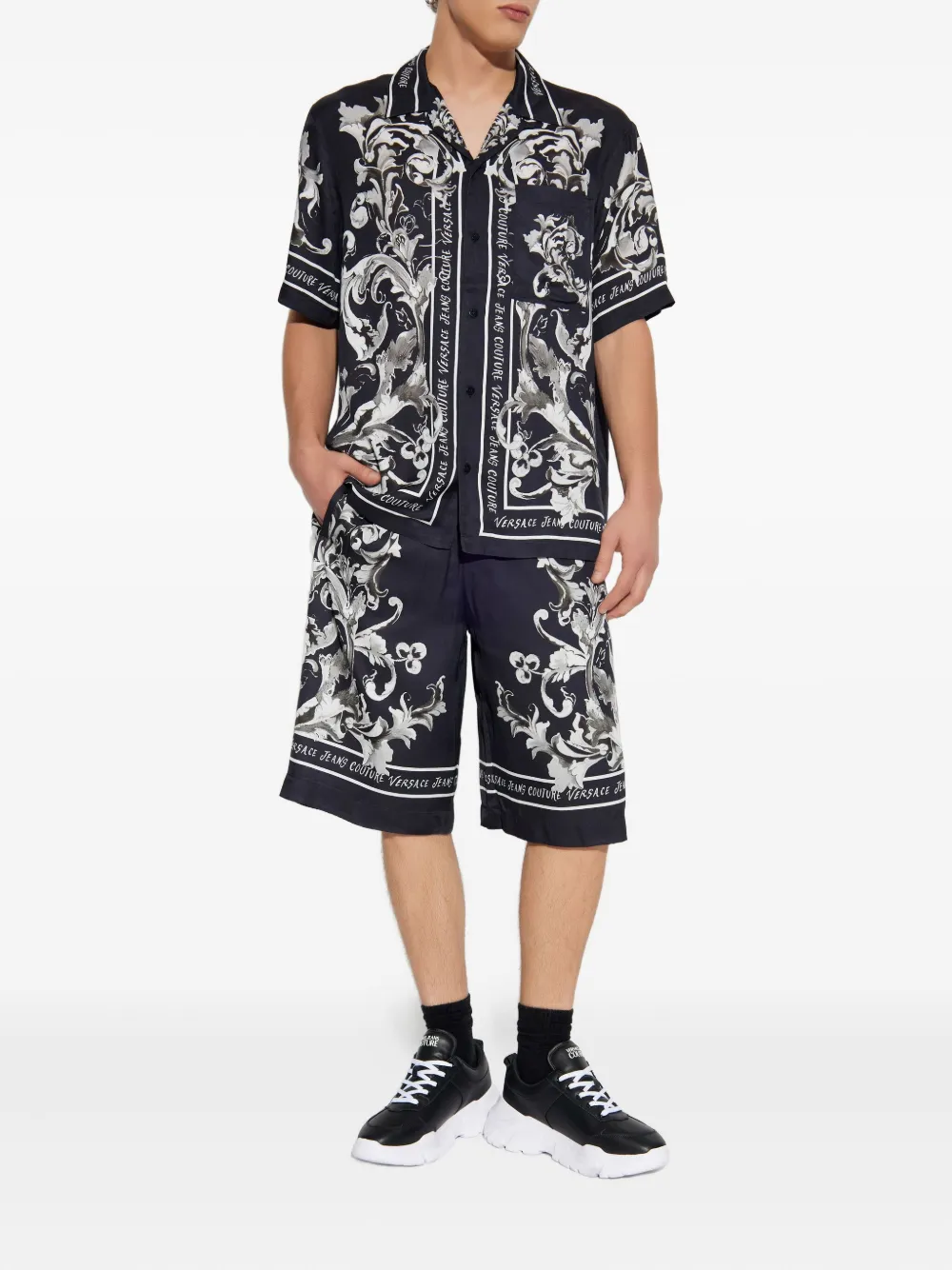 Versace Jeans Couture floral-print shorts - Zwart